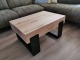 Massief eiken salontafel met stalen frame
